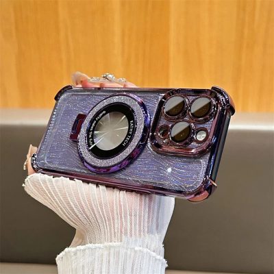 Elegant Water Ripple Glitter Stand – Stylish & Durable Phone Case