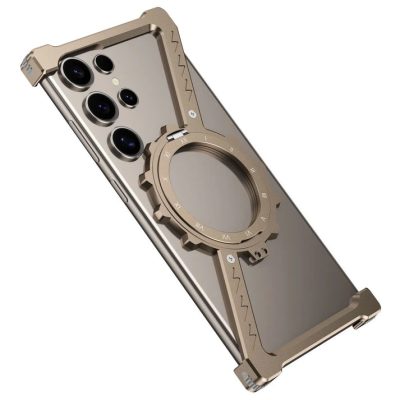 Metal Z-Shape Gear Magnetic Holder Shockproof Durable Phone Case