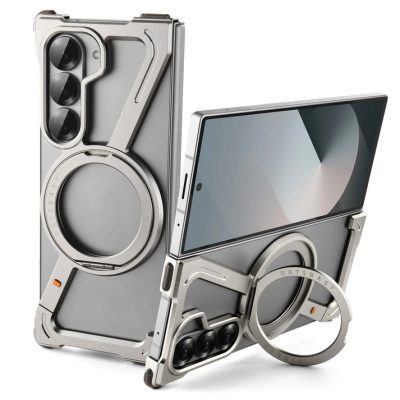Metal Z-Shape Frameless Case With Rotatable Ring Holder