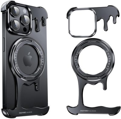 Metal Liquid Minimal 360° Rotatable Magnetic Frameless Ring Case